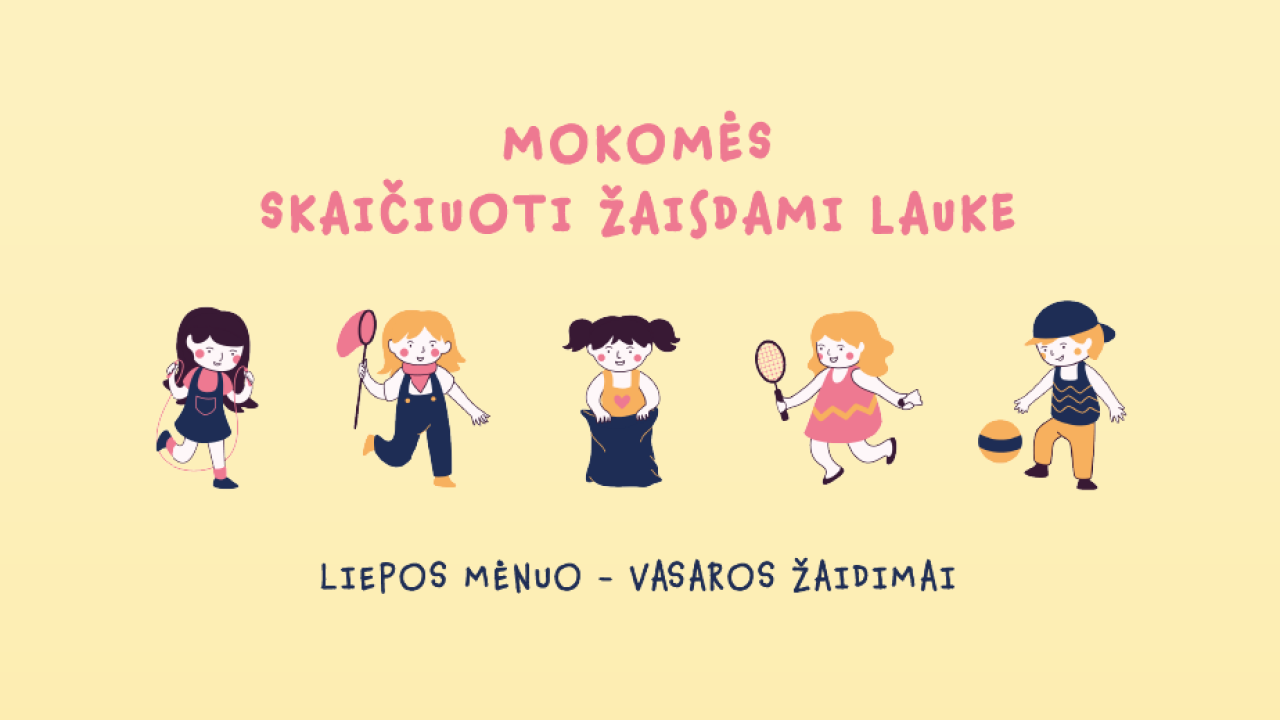 Mokomės skaičiuoti žaisdami lauke 1,5-3 metų vaikams